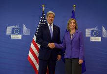 Conferência de imprensa de Federica Mogherini (UE) e John KERRY (EUA)