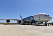 Novo Airbus A380 da Hi Fly aterra em Beja