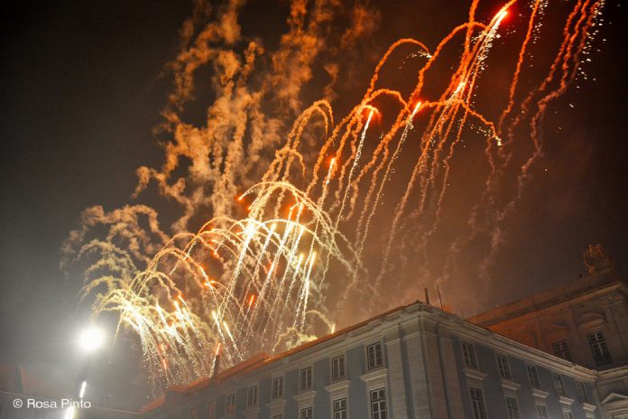 Festa de fim de ano de 2018 no Terreiro do Paço em Lisboa