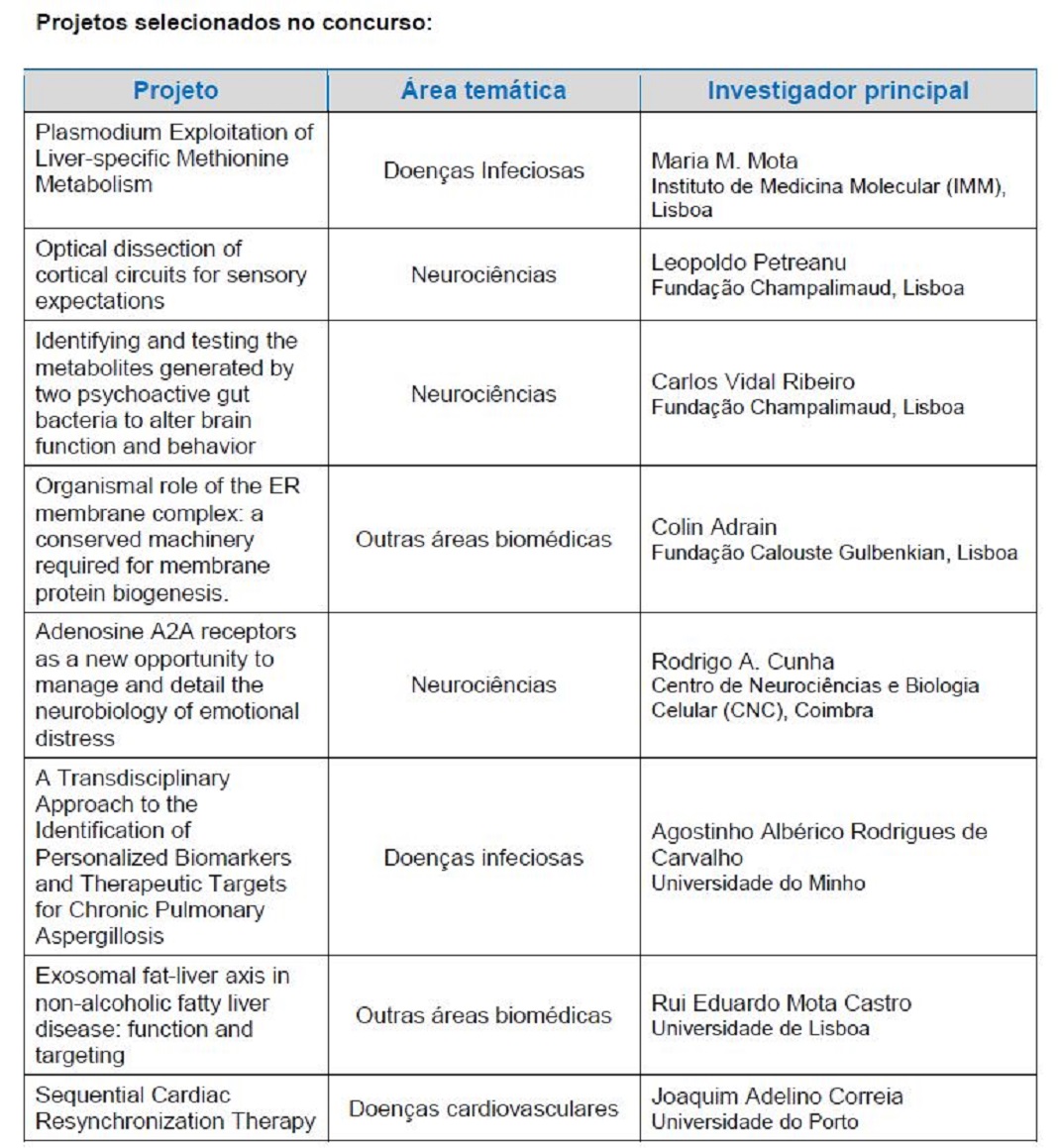 Projetos portugueses selecionados no âmbito da Iniciativa Ibérica de Investigação e Inovação Biomédica, i4b