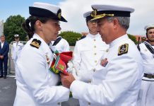 Capitão-tenente Mónica Martins comanda o novo navio da Marinha, o NRP Sines