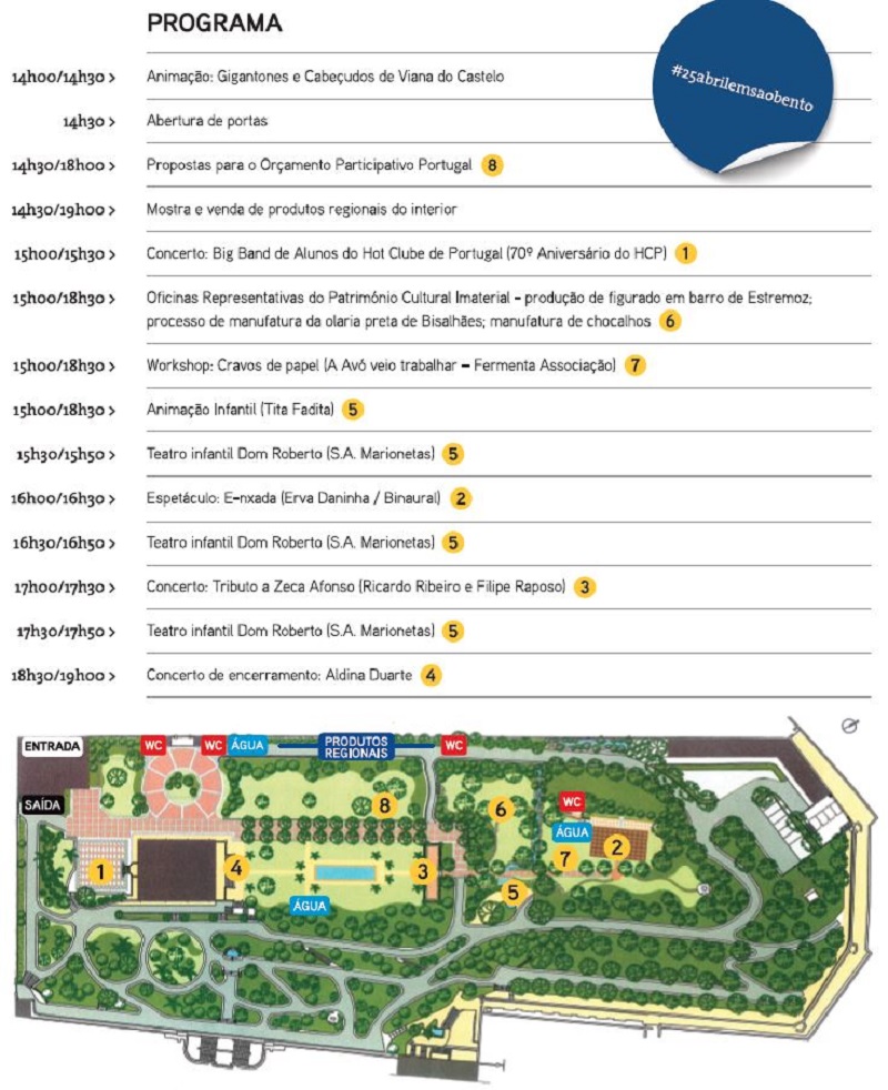 25 de Abril nos Jardins da Residência Oficial do Primeiro-Ministro