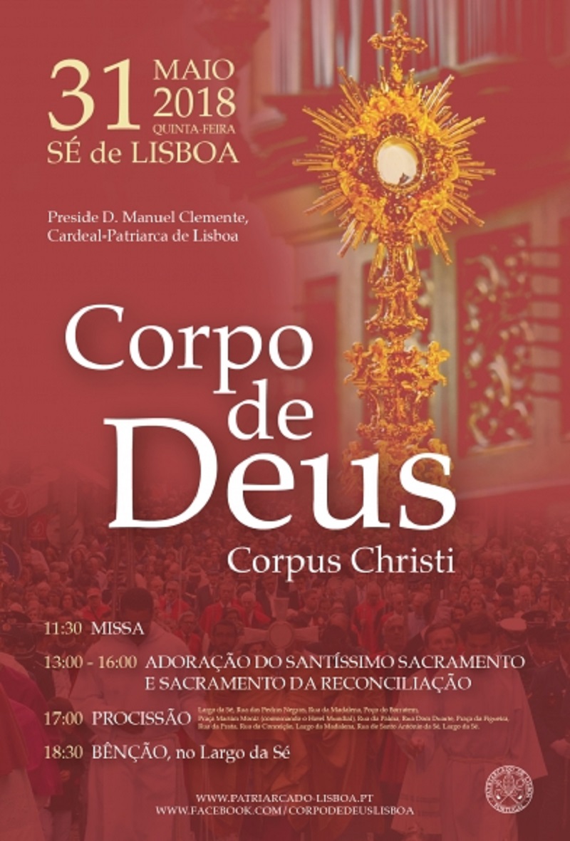 Procissão do Corpo de Deus, dia 31 de maio, percorre ruas de Lisboa