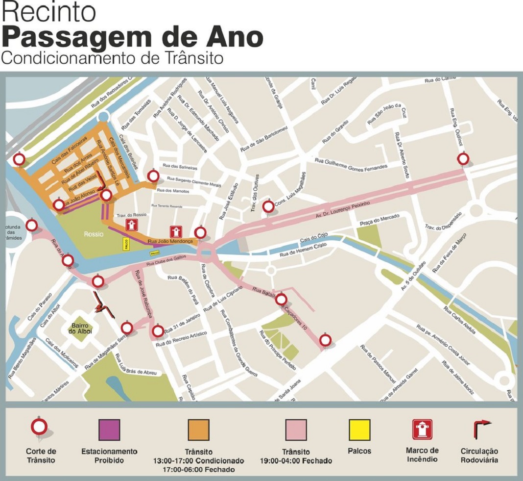 Festa de passagem de ano em Aveiro condiciona trânsito