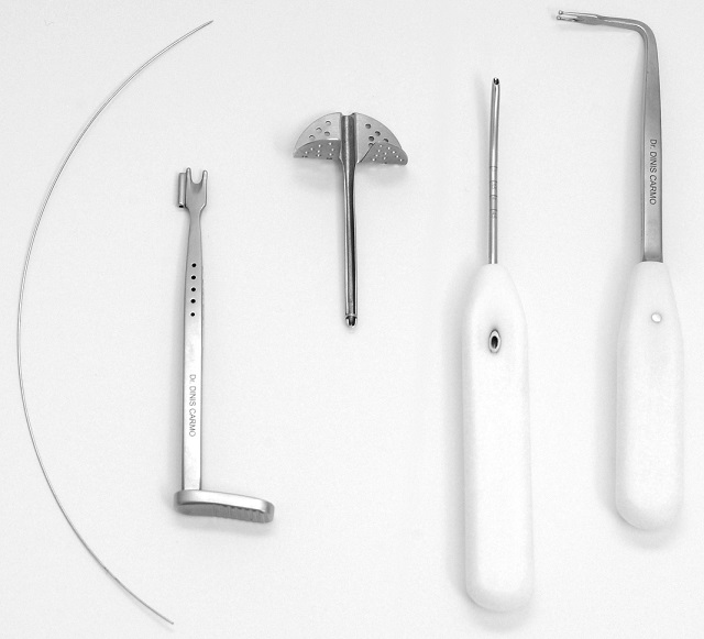 Conjunto de instrumentos cirúrgicos para tratamento da Síndrome do Túnel do Carpo