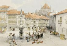 Largo do Paço, pintura de George Vivian, 'Scenery of Portugal & Spain'