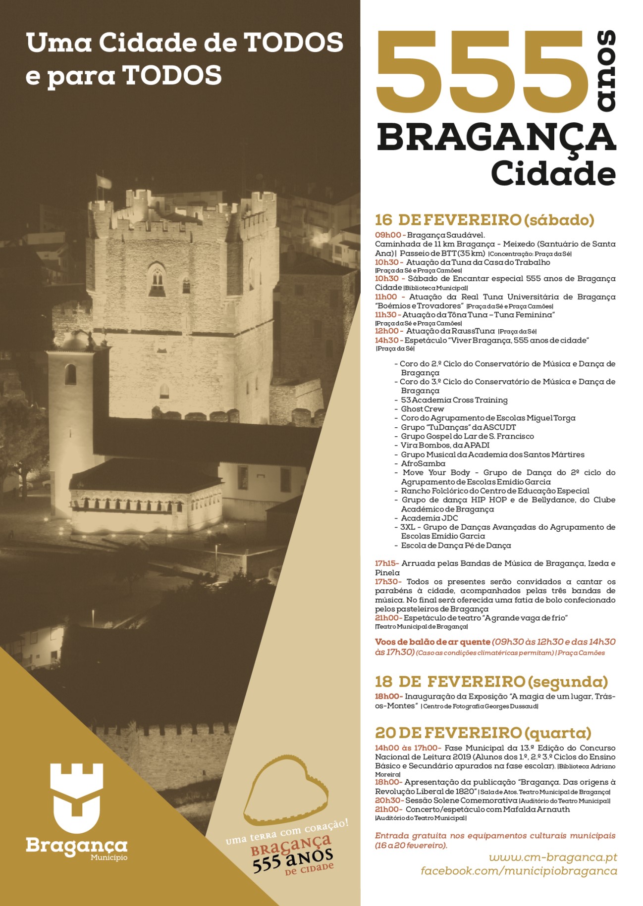 Bragança comemora os 555 anos de cidade