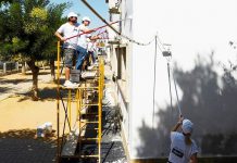 Escola Básica do Fojo em Moura pintada por voluntários