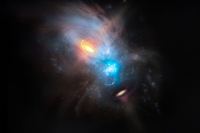 Imagem de dois buracos negros numa colisão galáctica teve colaboração de investigador português