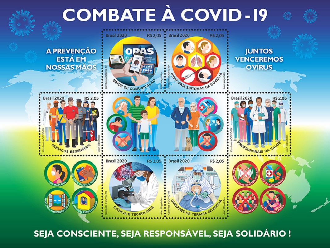 Correios do Brasil e OPAS lançam selos COVID-19