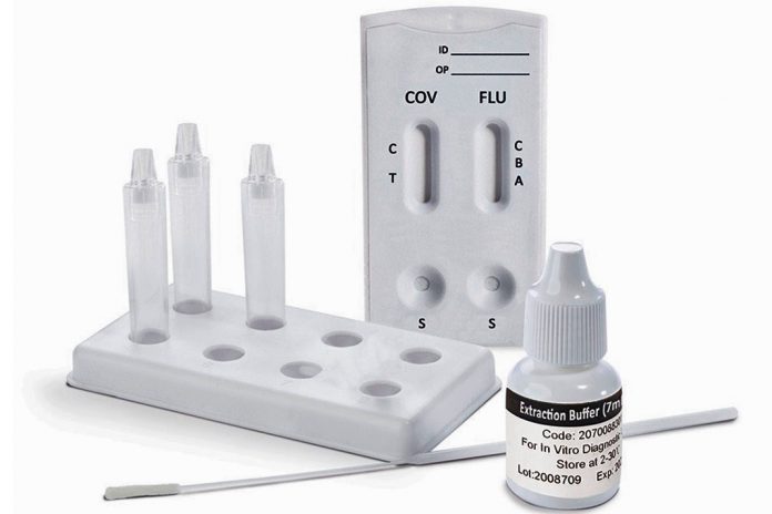 Teste rápido único para COVID-19 e Gripe