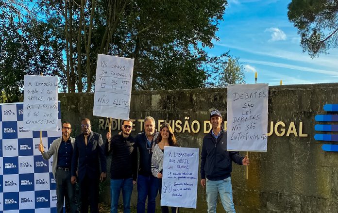 Partido Nova Direita leva protesto à frente da sede da RTP