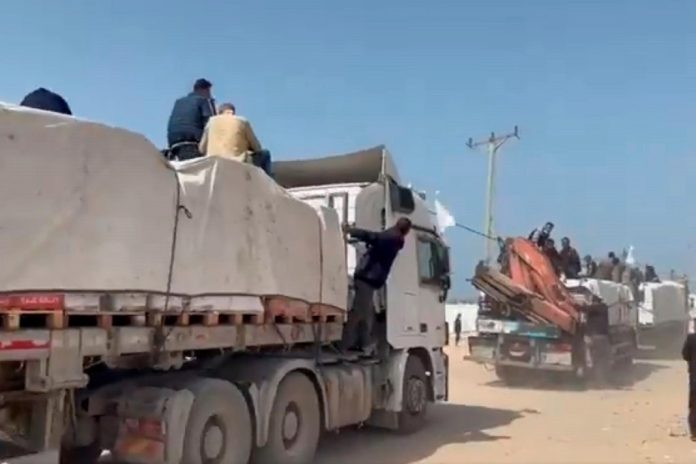Ajuda alimentar da China entregue na cidade de Gaza