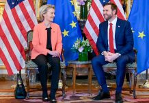 Ucrânia, Tarifas e Energia no encontro, em Paris, entre Ursula von der Leyen e J.D. Vance, Vice-Presidente dos EUA