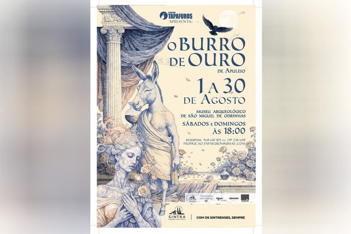 “O Burro de Ouro” no palco do Museu Arqueológico de São Miguel Odrinhas, Sintra, pelo Grupo de Teatro TapaFuros