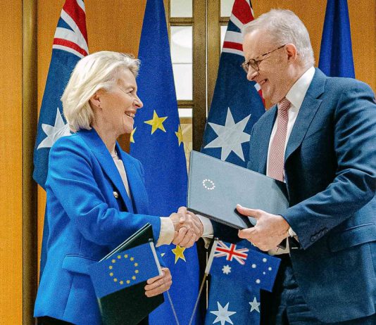 UE e Austrália concluem Acordo de Comércio Livre e Parceria em Segurança e Defesa